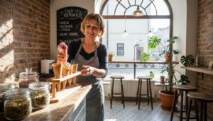 Przytulna lodziarnia w sercu Łodzi, urządzona z dbałością o każdy detal.
